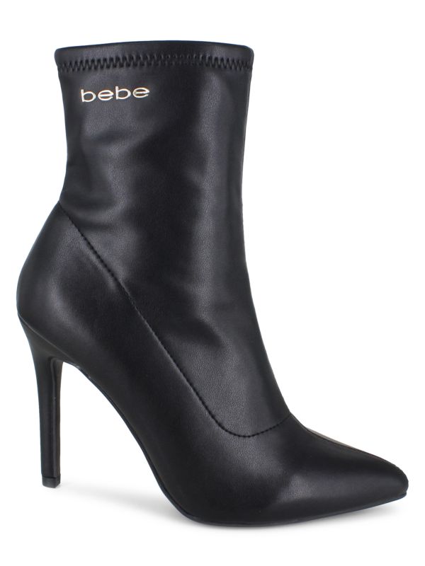 Bebe Faux Leather Stiletto Ankle Boots